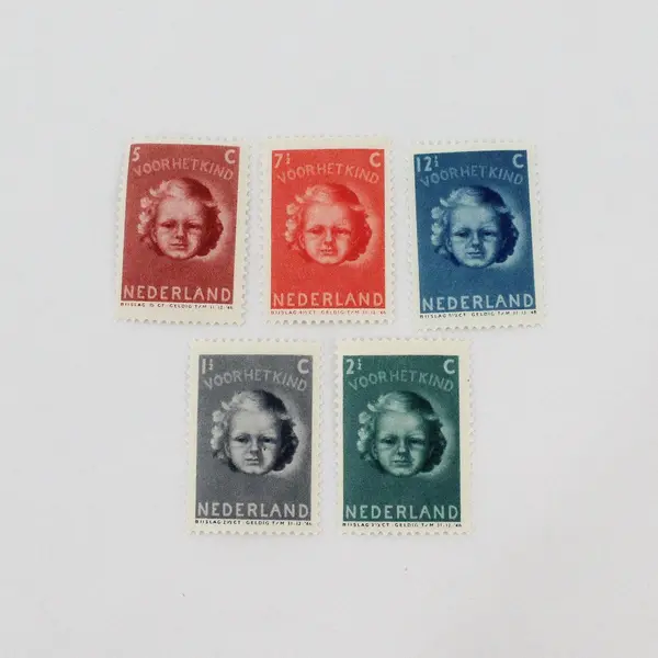 Netherlands 1945 Set of 5 Child Welfare Semi-Postal Stamps MNH OG B154-58