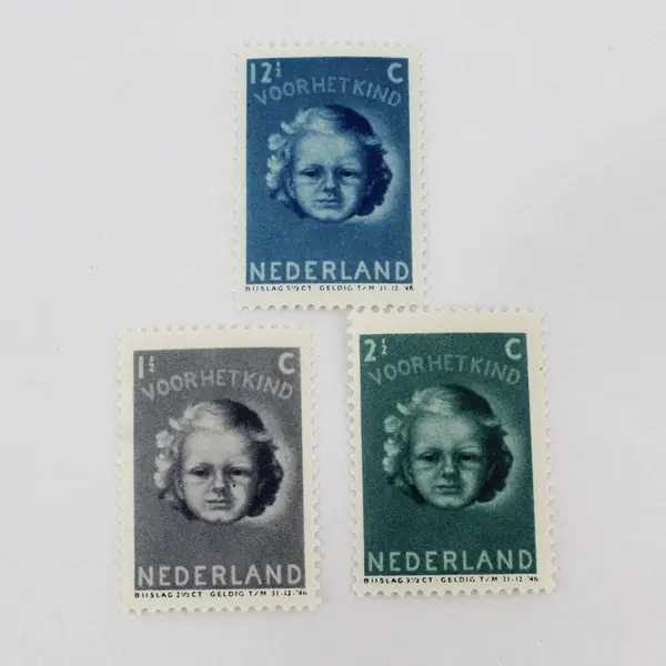 Netherlands 1945 Set of 5 Child Welfare Semi-Postal Stamps MNH OG B154-58