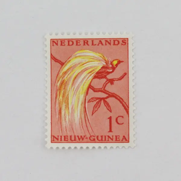 Lot Of 2 Netherlands New Guinea 1954 Bird Of Paradise 1c Stamps Mint Hinged