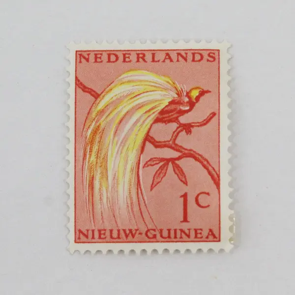 Lot Of 2 Netherlands New Guinea 1954 Bird Of Paradise 1c Stamps Mint Hinged