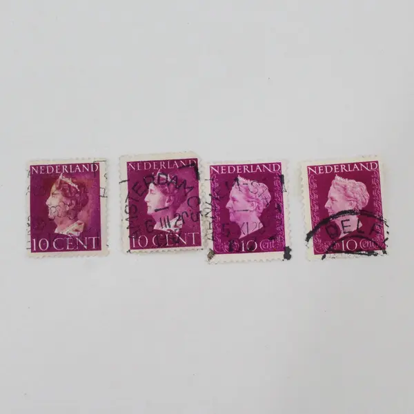 Lot Of 14 Netherlands 1940s Queen Wilhelmina Stamps Used