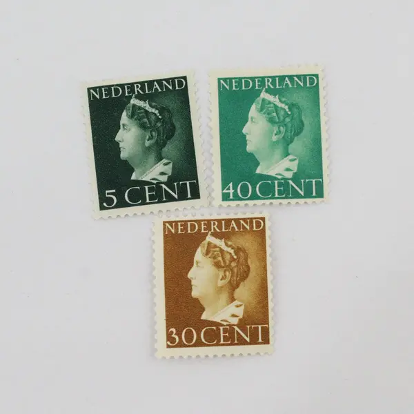 Lot Of 14 Netherlands 1940s Queen Wilhelmina Stamps Used