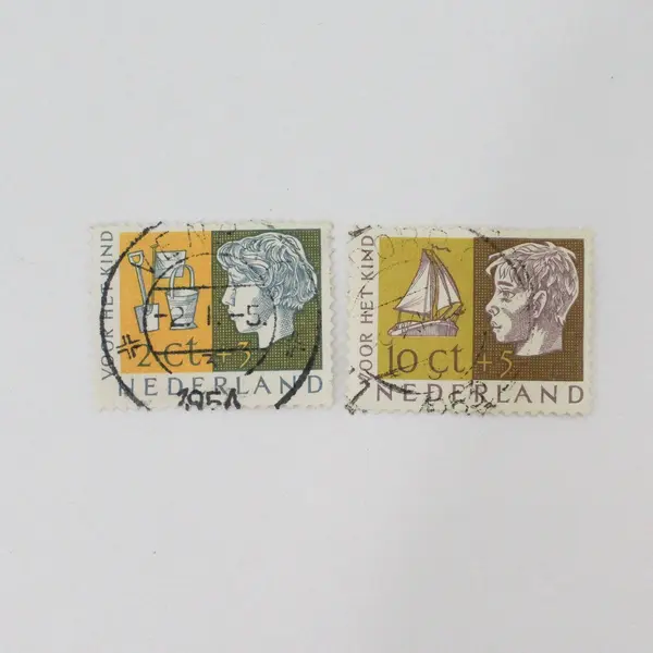 Lot Of 9 Netherlands 1940s-1950s Child Welfare Stamps Used