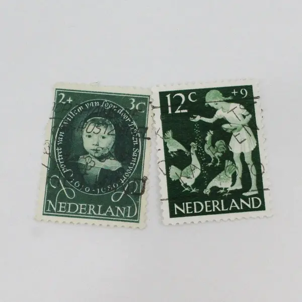 Lot Of 9 Netherlands 1940s-1950s Child Welfare Stamps Used