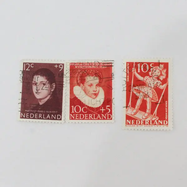 Lot Of 9 Netherlands 1940s-1950s Child Welfare Stamps Used