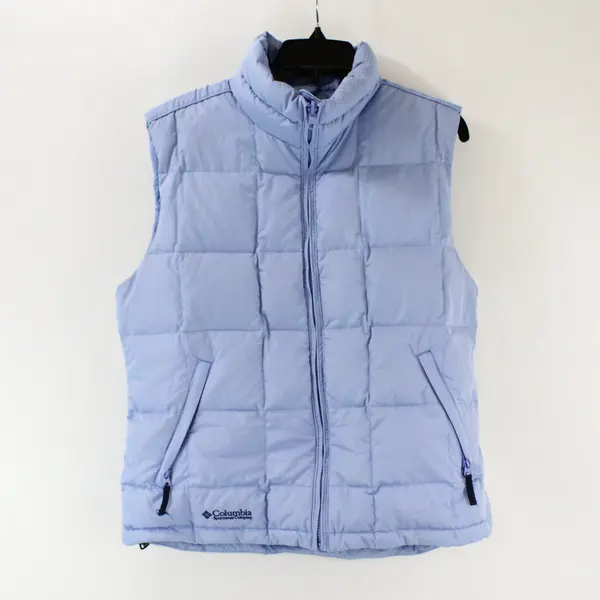 Columbia Women's Large Pale Blue Quilted Zip-Up Puffer Vest