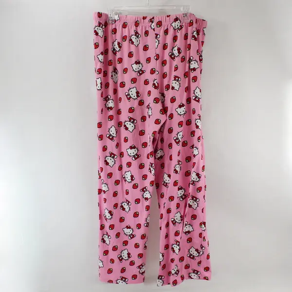 Sanrio Hello Kitty Womens XL Pink Pajama Sleepwear 95% Polyester 5% Spandex