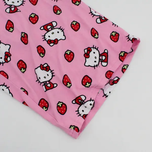 Sanrio Hello Kitty Womens XL Pink Pajama Sleepwear 95% Polyester 5% Spandex