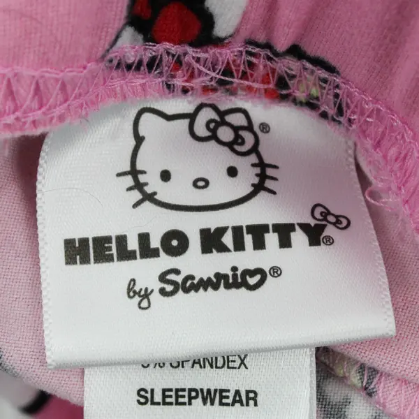 Sanrio Hello Kitty Womens XL Pink Pajama Sleepwear 95% Polyester 5% Spandex