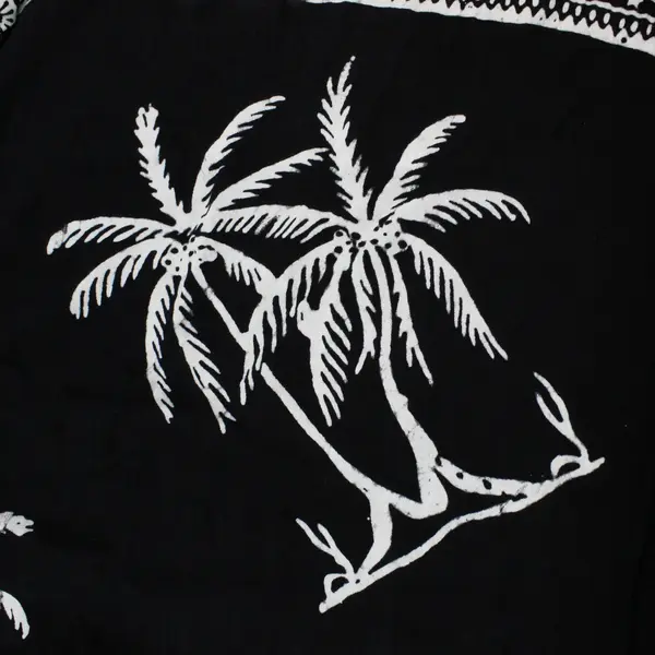 Rectangle Black and White Tropical Pattern Scarf Shawl Fringe Ends 66''x 44'' 