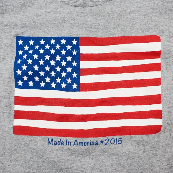 Made In The USA US Flag T-Shirt Size XL Gray "Made In America-2015"