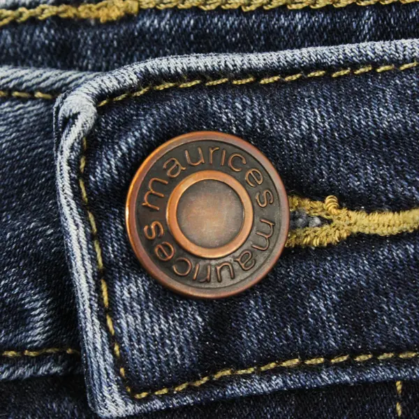 Maurices Mid Rise Stretch Denim Jean Shorts Size 12 Blue Dark Wash