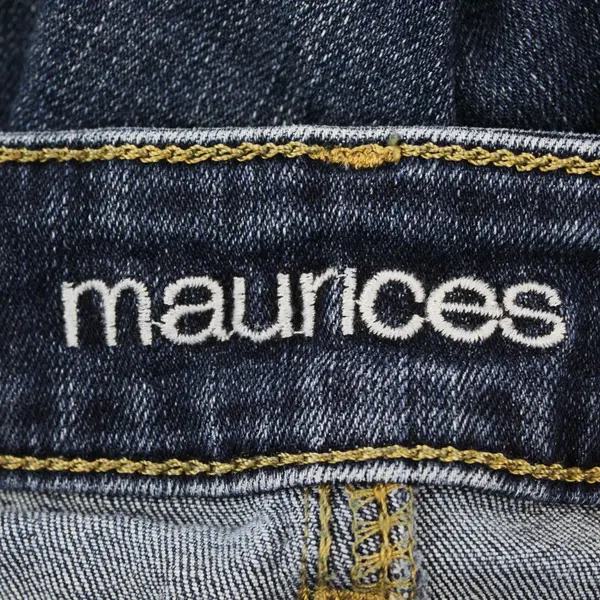 Maurices Mid Rise Stretch Denim Jean Shorts Size 12 Blue Dark Wash