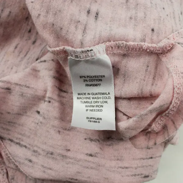 a.n.a A New Approach Short Sleeve Pink with Grey Space Dye V-Neck Top Size L