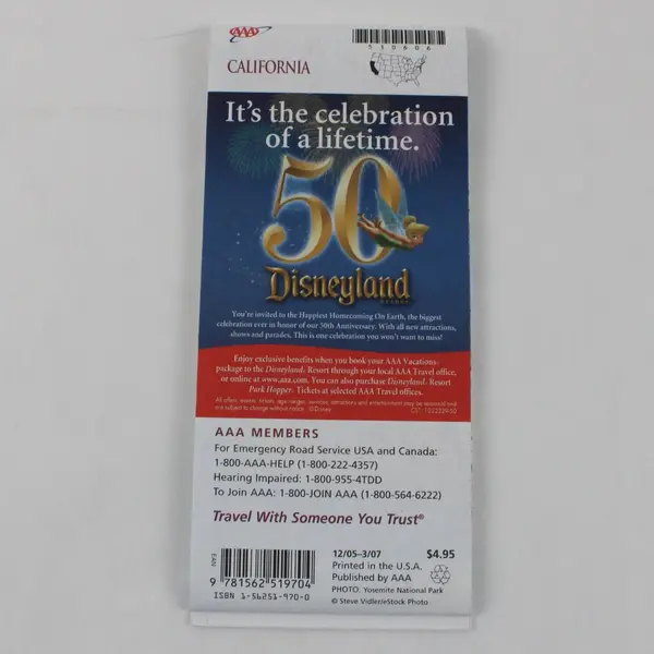 Vintage AAA Member California Road Map 2005-2007