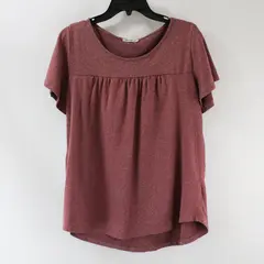 DOUBLJU Red Space Dye Short Sleeve Top Size Medium
