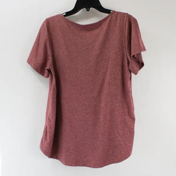 DOUBLJU Red Space Dye Short Sleeve Top Size Medium