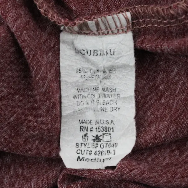 DOUBLJU Red Space Dye Short Sleeve Top Size Medium
