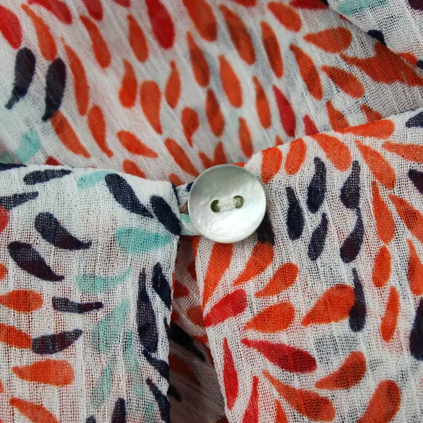 Fever Sleeveless Sheer White Multicolor Print Double Layer Tunic Blouse Medium 