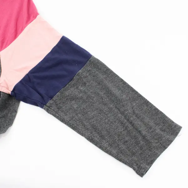 24/7 By Maurices Women's Gray Pink Light Pink Navy Paneled 3/4 Sleeve Large