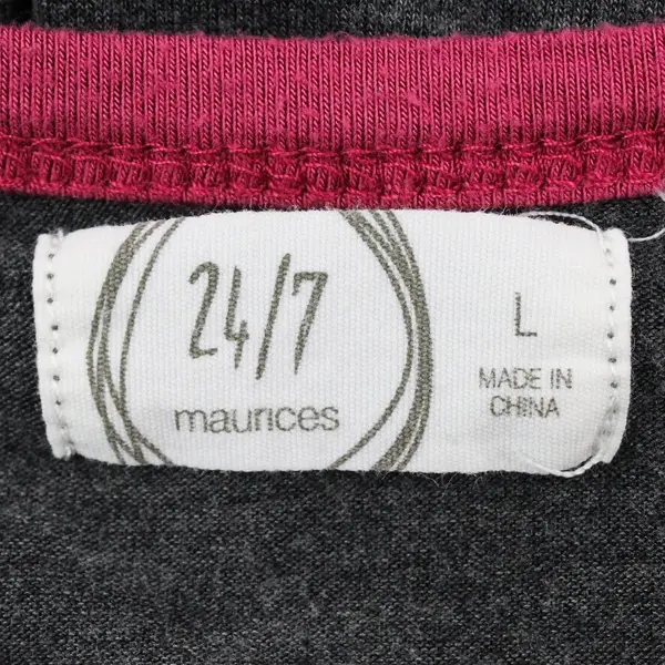 24/7 By Maurices Women's Gray Pink Light Pink Navy Paneled 3/4 Sleeve Large