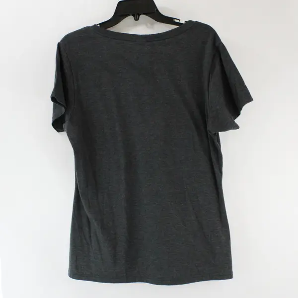 Port & Company Womens Gray V-Neck Short Sleeve w/ PNW Graphic Size XL
