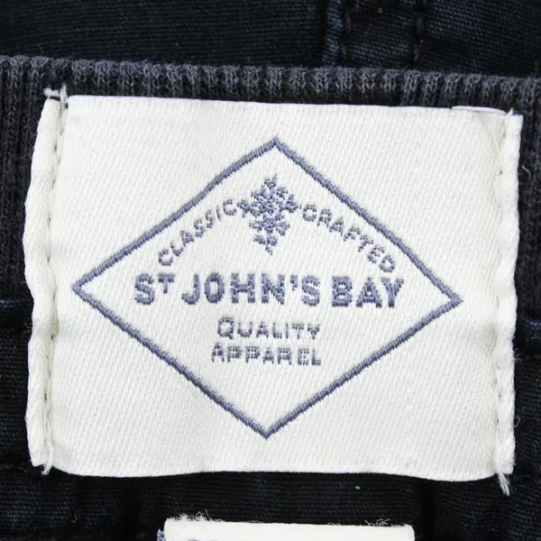St. John's Bay Women's Cargo Shorts 12 Black Stretch Mid Rise Drawstring
