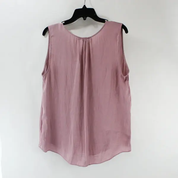 Hilary Radley Lilac Purple Sleeveless 4 Button Down V-Neck Size Large