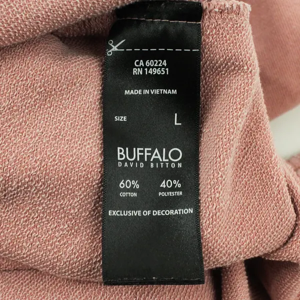 Buffalo David Bitton Pink Sweatshirt Size Large Comfy Casual Lounging Top