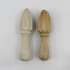 Lot of 2 Wood Citrus Reamer Pair Lemon Lime Juicers Kitchen Tools