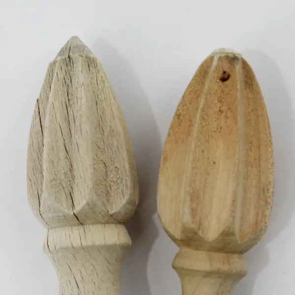 Lot of 2 Wood Citrus Reamer Pair Lemon Lime Juicers Kitchen Tools