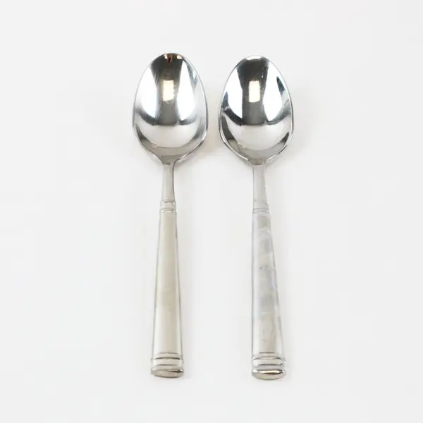 Lot of 2 Fortessa Bistro Spoons 6 Inch Used Flatware