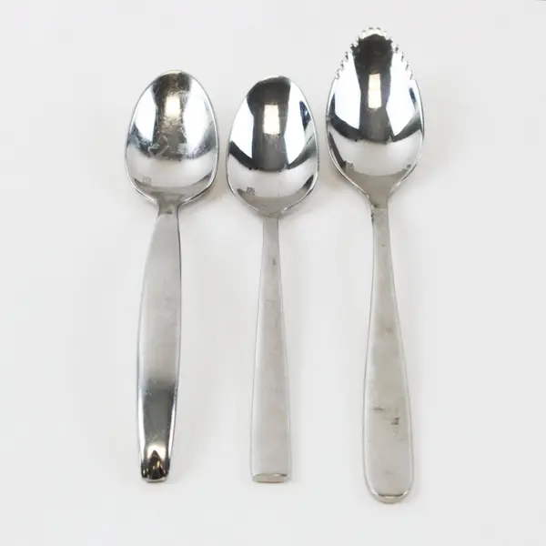 Lot of 3 Fortessa Spoons 6.5in & 5.5in Used Flatware