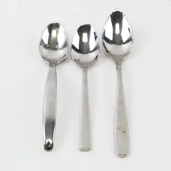 Lot of 3 Fortessa Spoons 6.5in & 5.5in Used Flatware