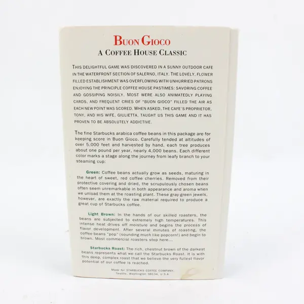 Starbucks Buon Gioco Classic Coffee House Card Game Italy