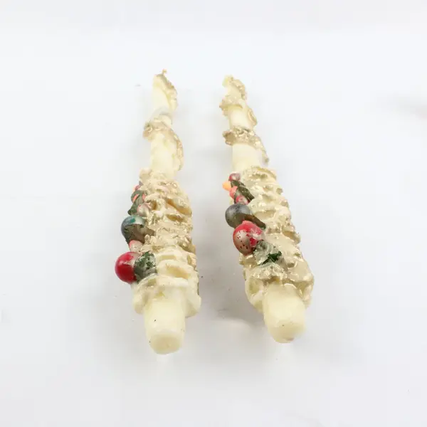 Vintage Penn Wax Works #874 Fruit Taper Candles Pair 14.5in Box