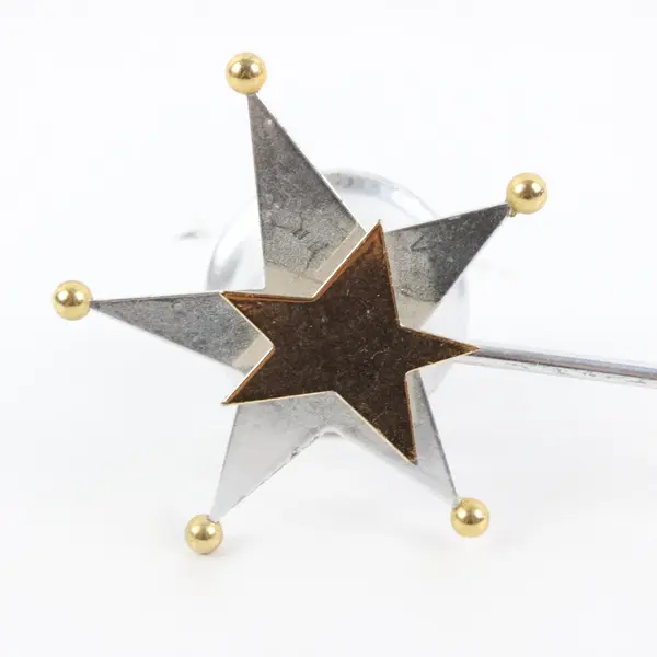 Gold & Silver-Tone Star-Shaped Candle Snuffer Extinguisher