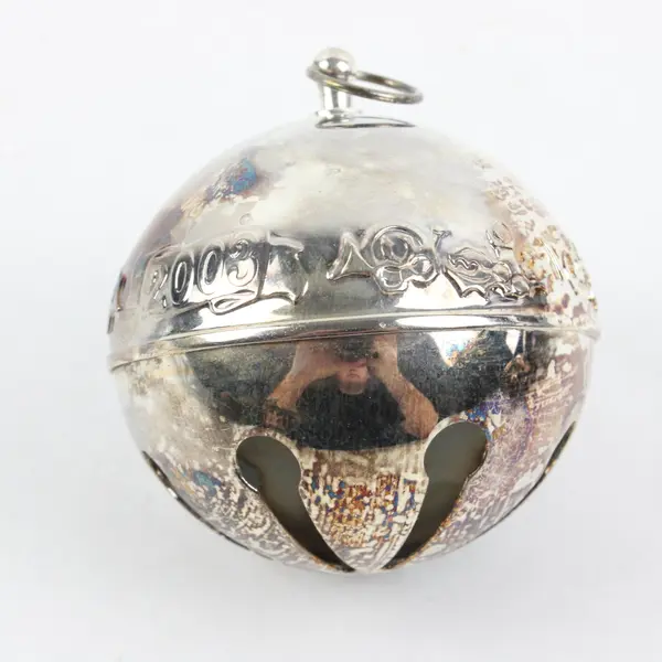 Lot of 5 Wallace Silver-Plated Sleigh Bell Christmas Ornaments