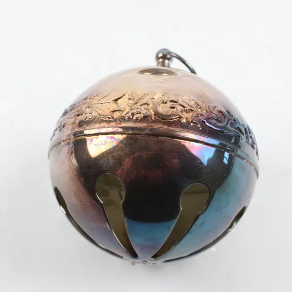Lot of 5 Wallace Silver-Plated Sleigh Bell Christmas Ornaments