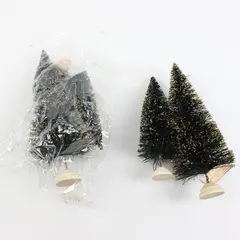 Roman Inc. Lot of 4 Bottle Brush Christmas Trees 12in Tabletop Holiday Decor