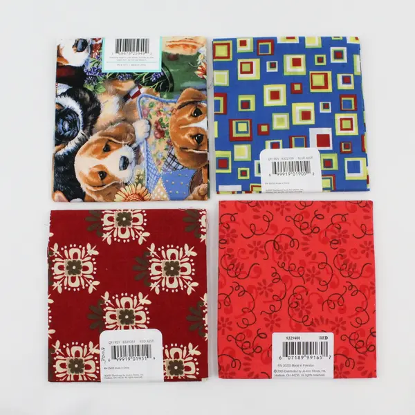 Lot of 4 Fabric Quarters Fat Quarters 18x21 100% Cotton Quilting Mixed Designs