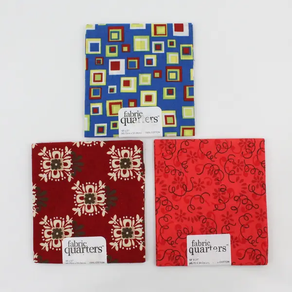Lot of 4 Fabric Quarters Fat Quarters 18x21 100% Cotton Quilting Mixed Designs