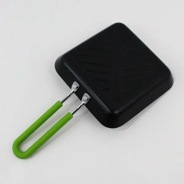 Green Pan Mini Skillet Frying Pan Green Handle Aluminum Non-Stick 5" Square