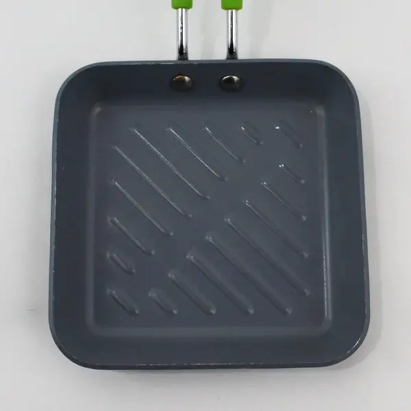 Green Pan Mini Skillet Frying Pan Green Handle Aluminum Non-Stick 5" Square