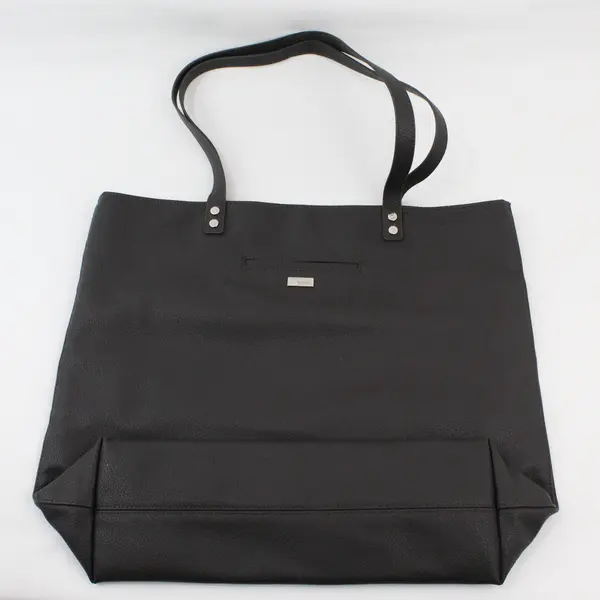 Thirty-One Jewell Tote Black Faux Leather Polka Dot Lining Lime Green B