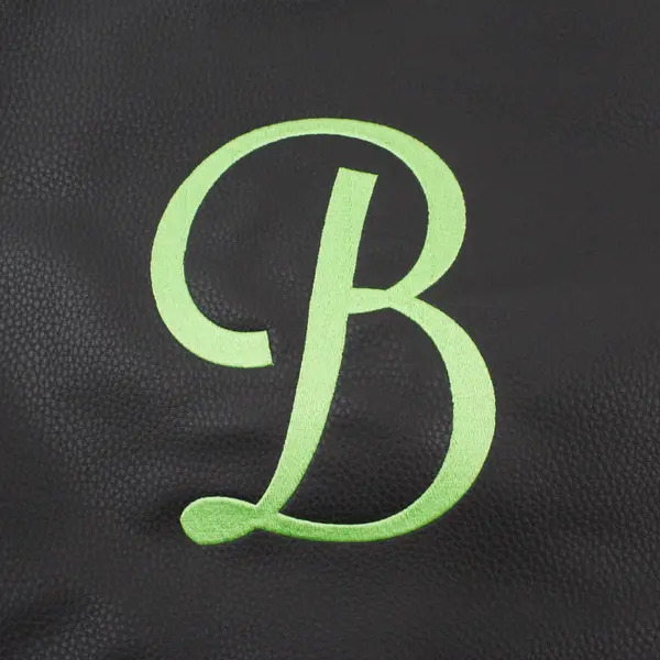 Thirty-One Jewell Tote Black Faux Leather Polka Dot Lining Lime Green B