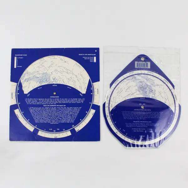 Lot of 2 David Chandler Night Sky Planispheres From 1977 & 1992 30 - 40 Degrees 