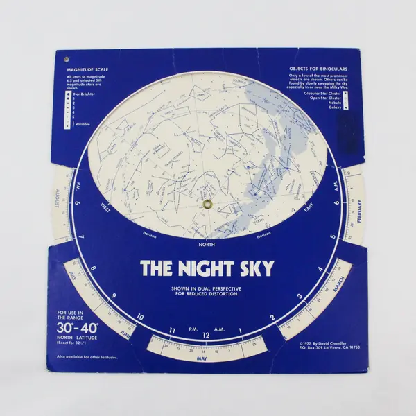 Lot of 2 David Chandler Night Sky Planispheres From 1977 & 1992 30 - 40 Degrees 