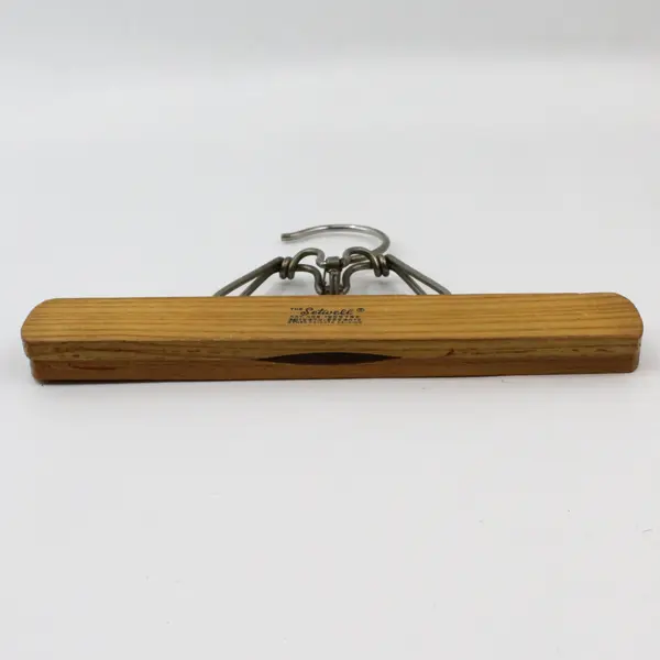 Setwell Lot of 5 Vintage Wooden Clamp Hangers for Skirts Pants Trousers