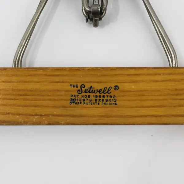 Setwell Lot of 5 Vintage Wooden Clamp Hangers for Skirts Pants Trousers